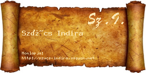 Szűcs Indira névjegykártya