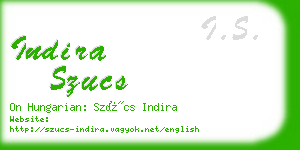 indira szucs business card